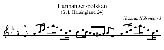 Harmångerspolskan - staff notation