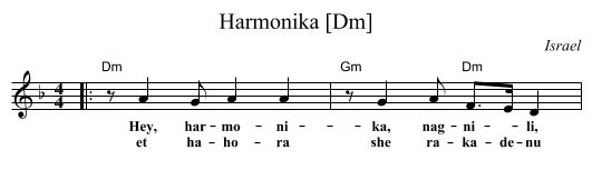 Harmonika [Dm] - staff notation