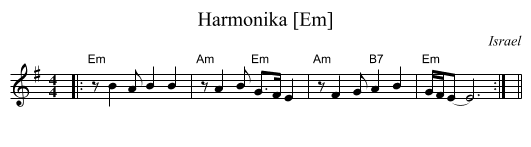 Harmonika [Em] - staff notation