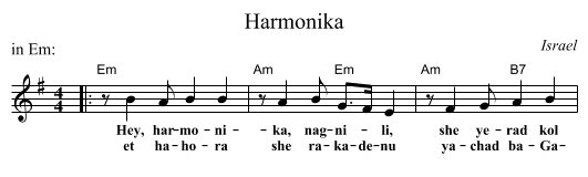 Harmonika - staff notation