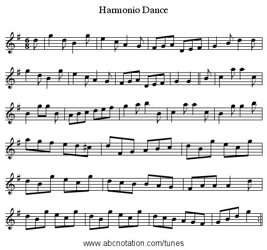 Harmonio Dance - staff notation