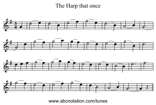 Harp that once, The - staff notation