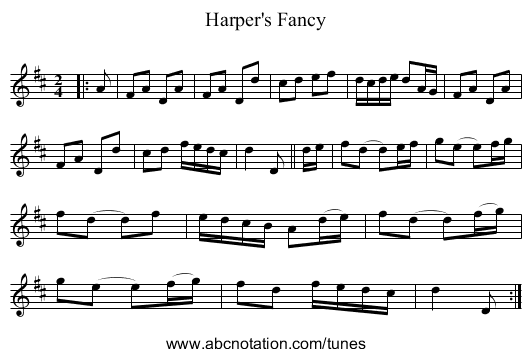 Harper's Fancy - staff notation