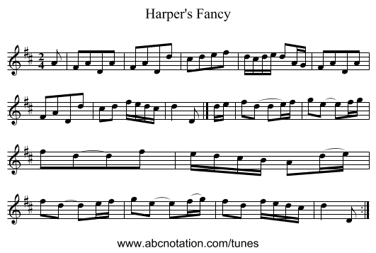 Harper's Fancy - staff notation