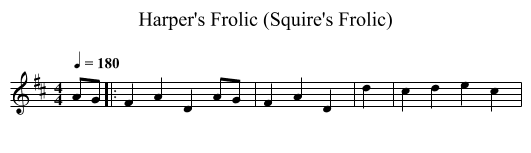 Harper's Frolic (Squire's Frolic) - staff notation