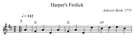 Harper's Frolick - staff notation
