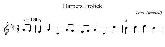 Harpers Frolick - staff notation