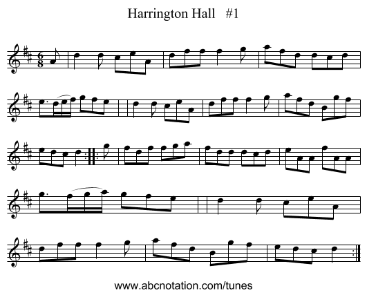 Harrington Hall #1 - staff notation