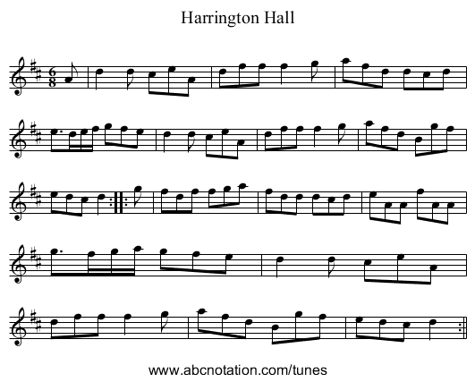 Harrington Hall - staff notation
