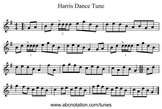 Harris Dance Tune - staff notation