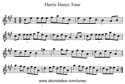 Harris Dance Tune - staff notation