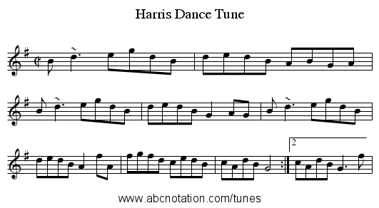 Harris Dance Tune - staff notation
