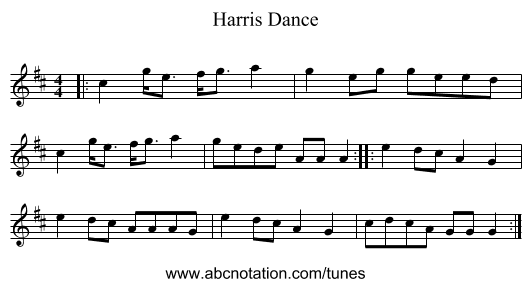Harris Dance - staff notation