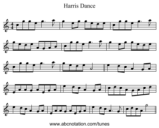 Harris Dance - staff notation