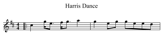 Harris Dance - staff notation