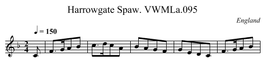 Harrowgate Spaw. VWMLa.095 - staff notation