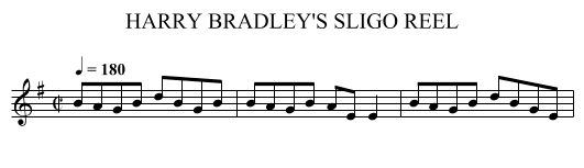 HARRY BRADLEY'S SLIGO REEL - staff notation
