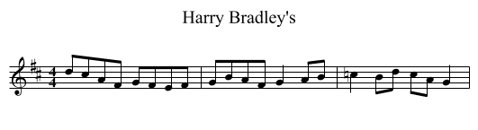 Harry Bradley's - staff notation