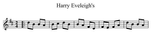 Harry Eveleigh's - staff notation