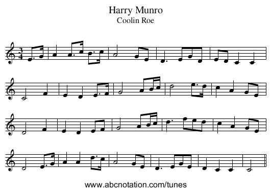 Harry Munro - staff notation