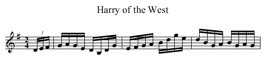 Harry of the West - staff notation