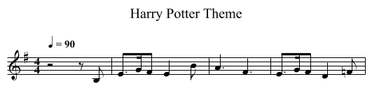 Harry Potter Theme - staff notation