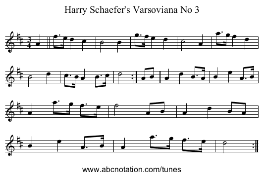 Harry Schaefer's Varsoviana No 3 - staff notation