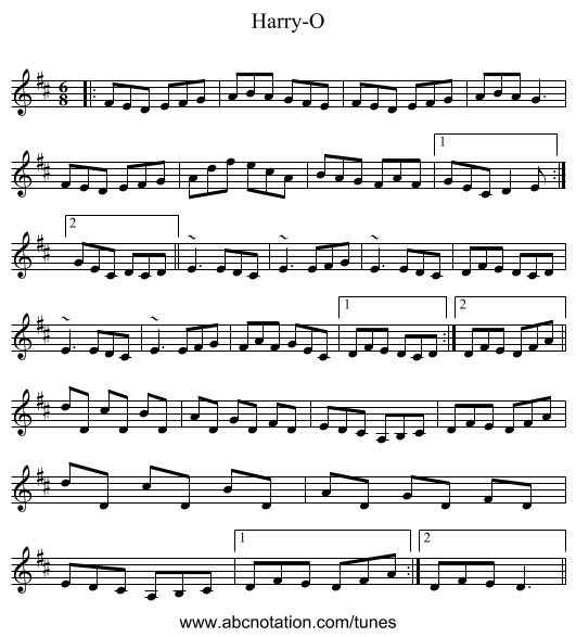 Harry-O - staff notation