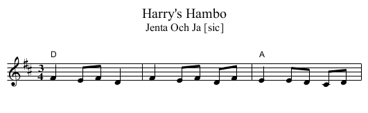 Harry's Hambo - staff notation