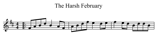 Harsh February, The  - staff notation