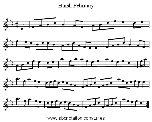 Harsh February - staff notation