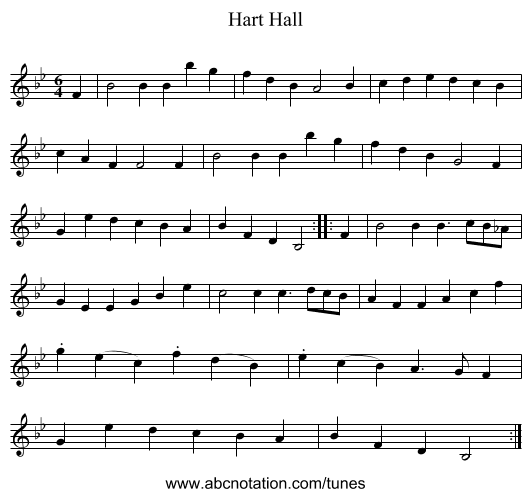 Hart Hall - staff notation