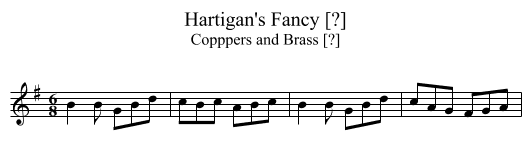 Hartigan's Fancy [?] - staff notation