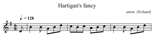 Hartigan's fancy - staff notation