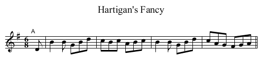 Hartigan's Fancy - staff notation