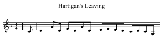 Hartigan's Leaving - staff notation
