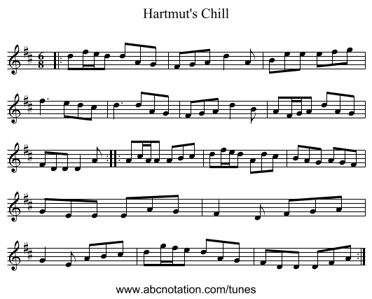 Hartmut's Chill - staff notation