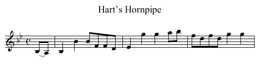 Hart’s Hornpipe - staff notation