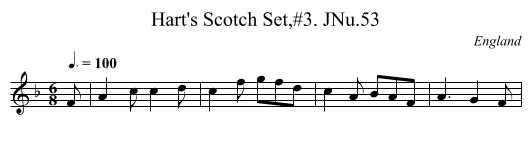 Hart's Scotch Set,#3. JNu.53 - staff notation