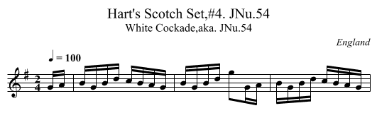 Hart's Scotch Set,#4. JNu.54 - staff notation