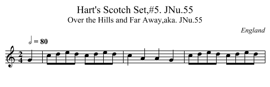 Hart's Scotch Set,#5. JNu.55 - staff notation