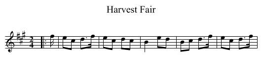 Harvest Fair - staff notation