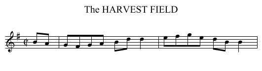 HARVEST FIELD, The - staff notation