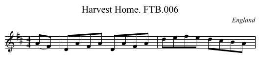 Harvest Home. FTB.006 - staff notation