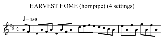 HARVEST HOME (hornpipe) (4 settings) - staff notation
