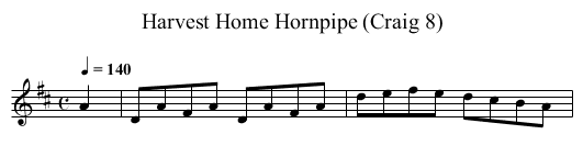 Harvest Home Hornpipe (Craig 8) - staff notation