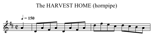 HARVEST HOME (hornpipe), The - staff notation