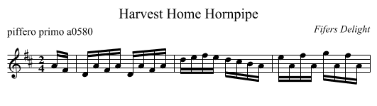 Harvest Home Hornpipe - staff notation