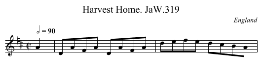 Harvest Home. JaW.319 - staff notation