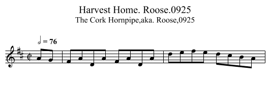 Harvest Home. Roose.0925 - staff notation